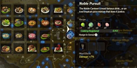 Select Ingredients by Recipe. . Noble pursuit botw recipe